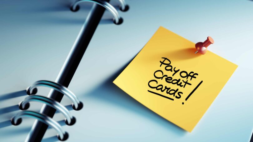 Pay Off Credit Cards Post It Yellow Note