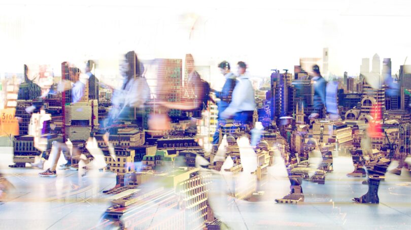 Pedestrians Walking City Commute