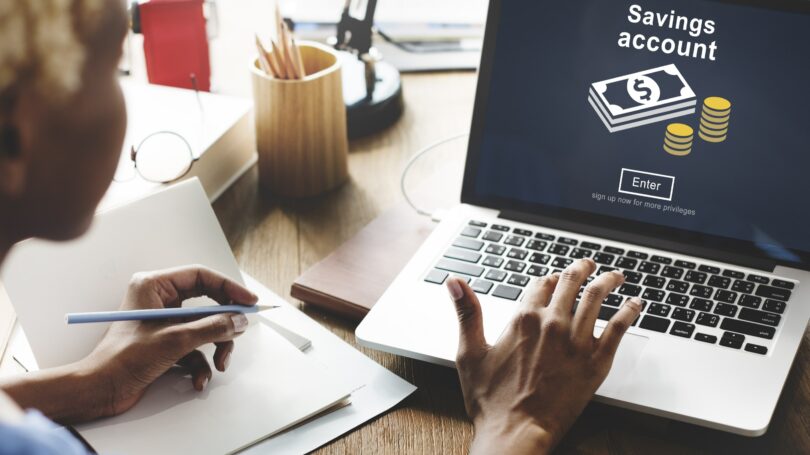 Savings Account Laptop Automated Woman