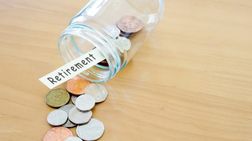 Retirement Savings Jar Spilled Over Empty