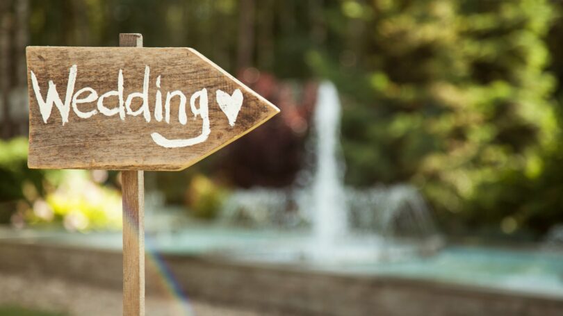Wedding Wooden Sign Diy Outdoors Ceremony