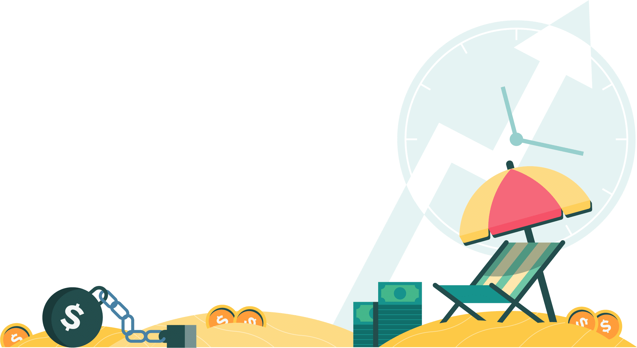 A beach chair sitting on a pile of money