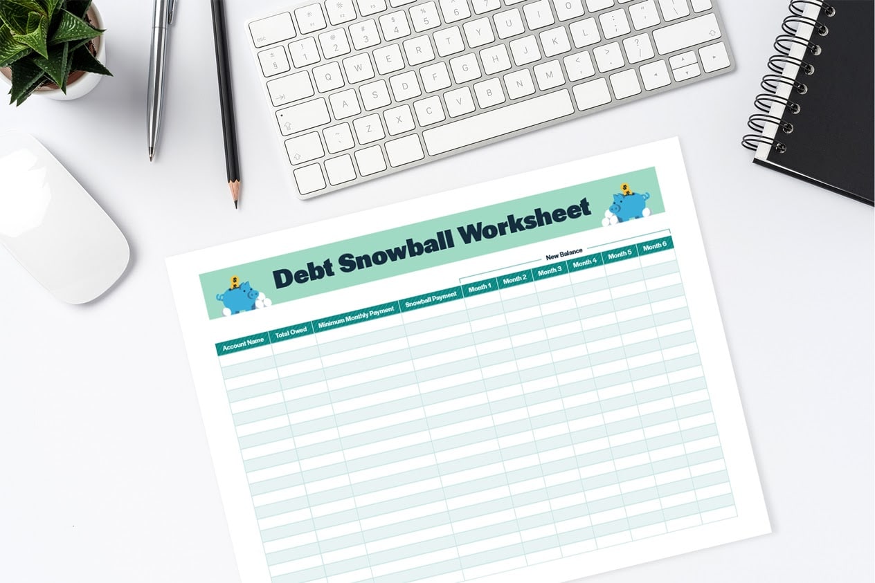 mc debt snowball mockup blank