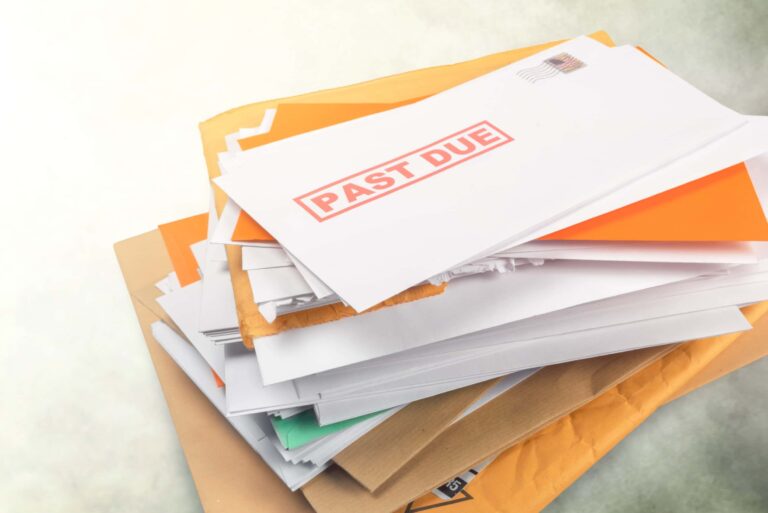 Pile Of Mail Overdue Bills Envelopes