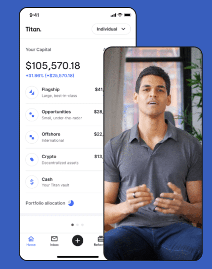 Titan Invest app mockup